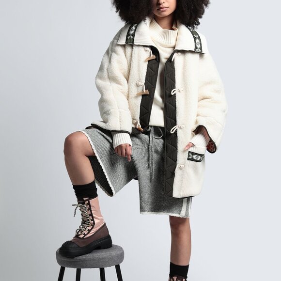 ETRO Alamari Teddy Sherpa Lined Toggle Oversized Knit Pockets Jacket Coat - Picture 5 of 16